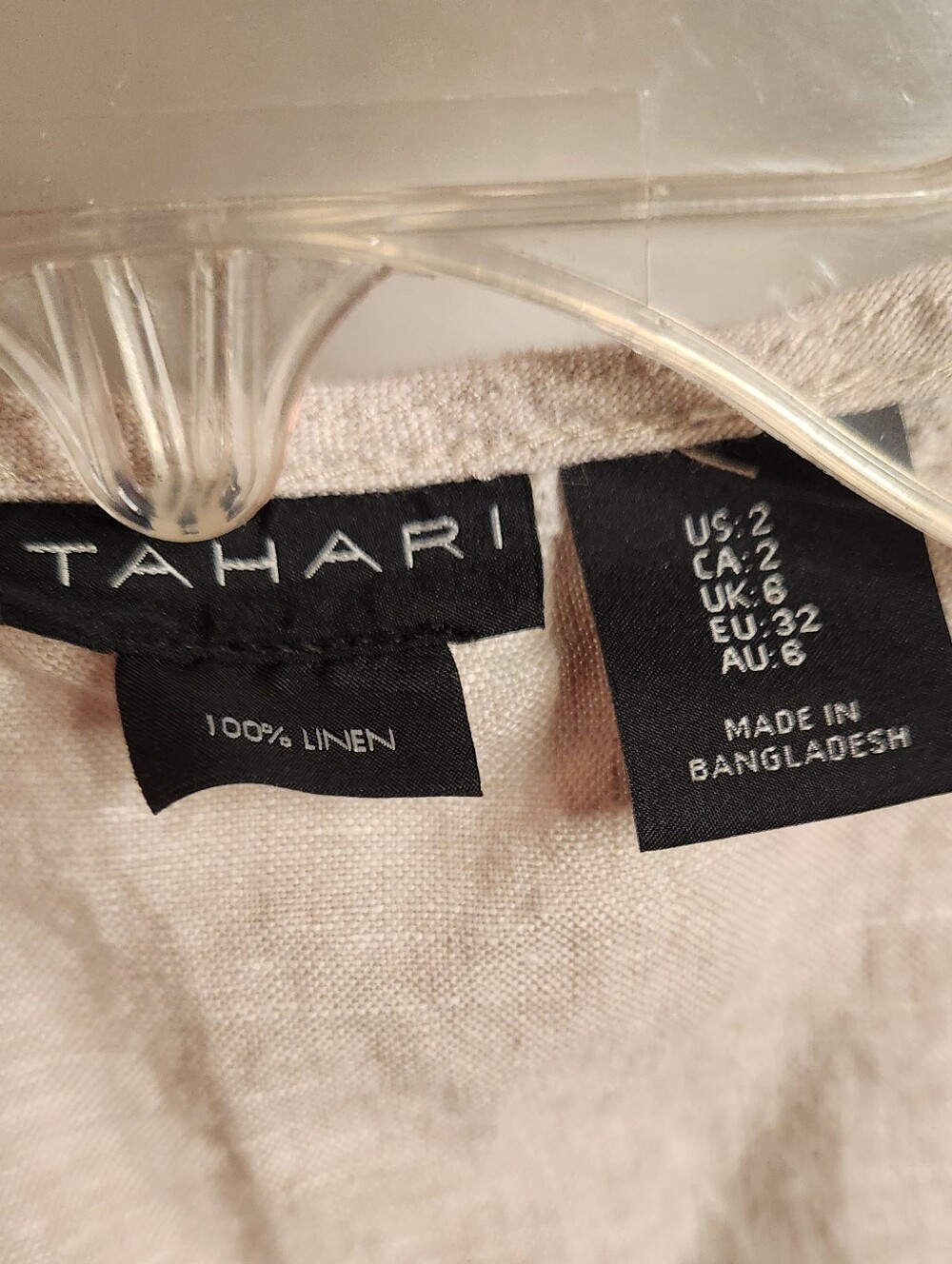 Tahari Sleeveless Linen Button-Front Maxi Dress in Light Beige Size 2 - Picture 2 of 14